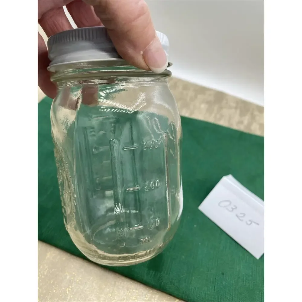 Vtg Embossed Fruit Mason Clear Sculptured Glass Jar Genuine Ball & Lid 5.25” T